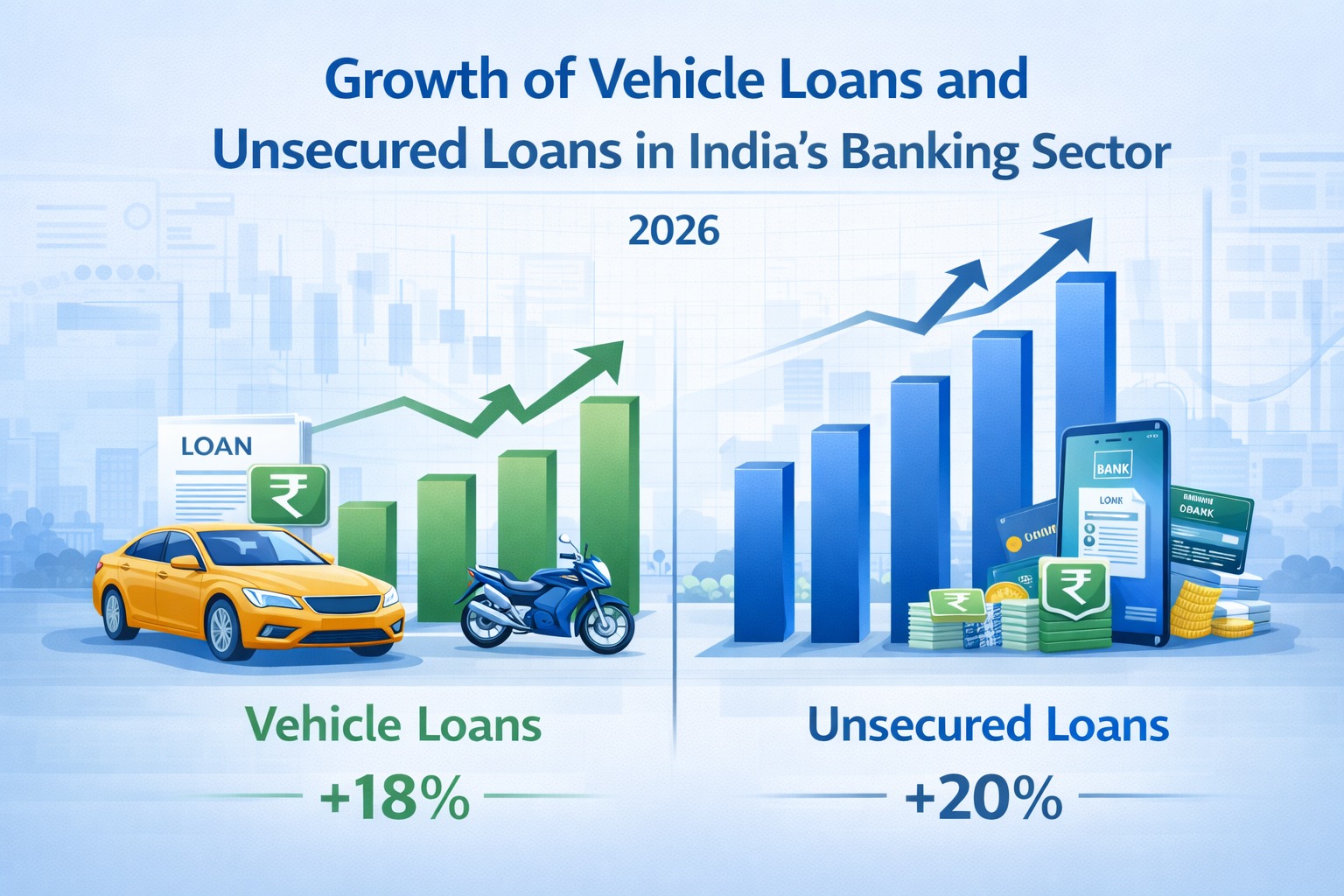 Vehicle loan and unsecured loan growth trend India banking sector 2026