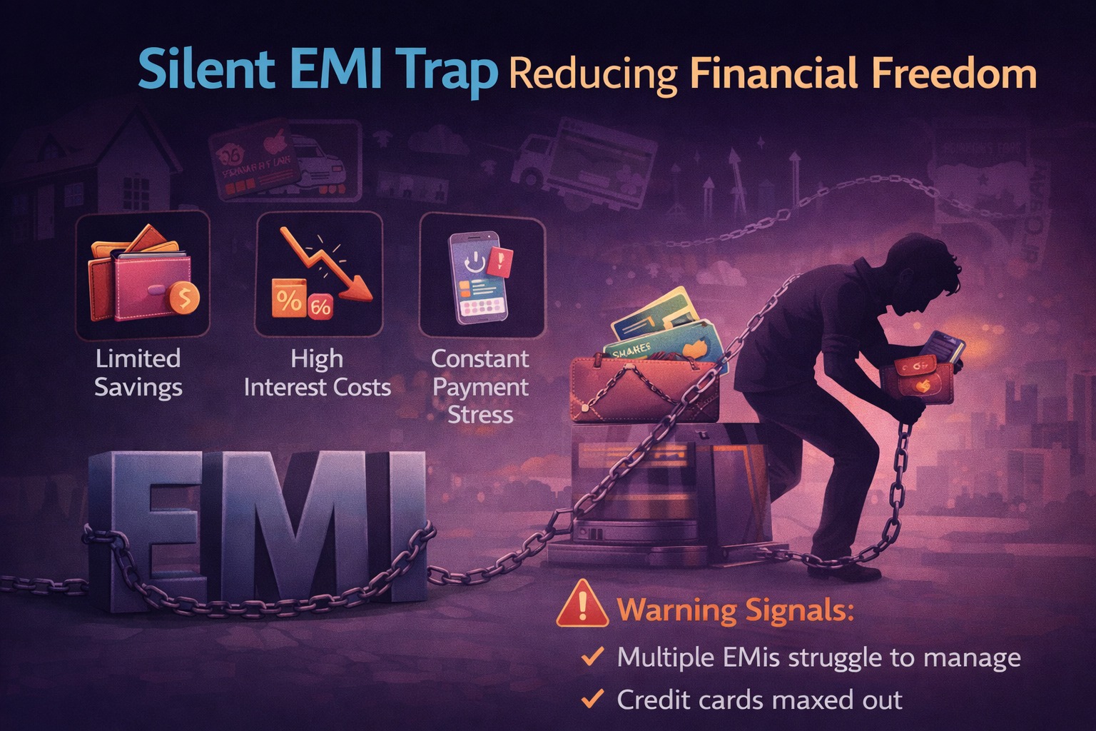 Silent EMI trap reducing financial freedom infographic