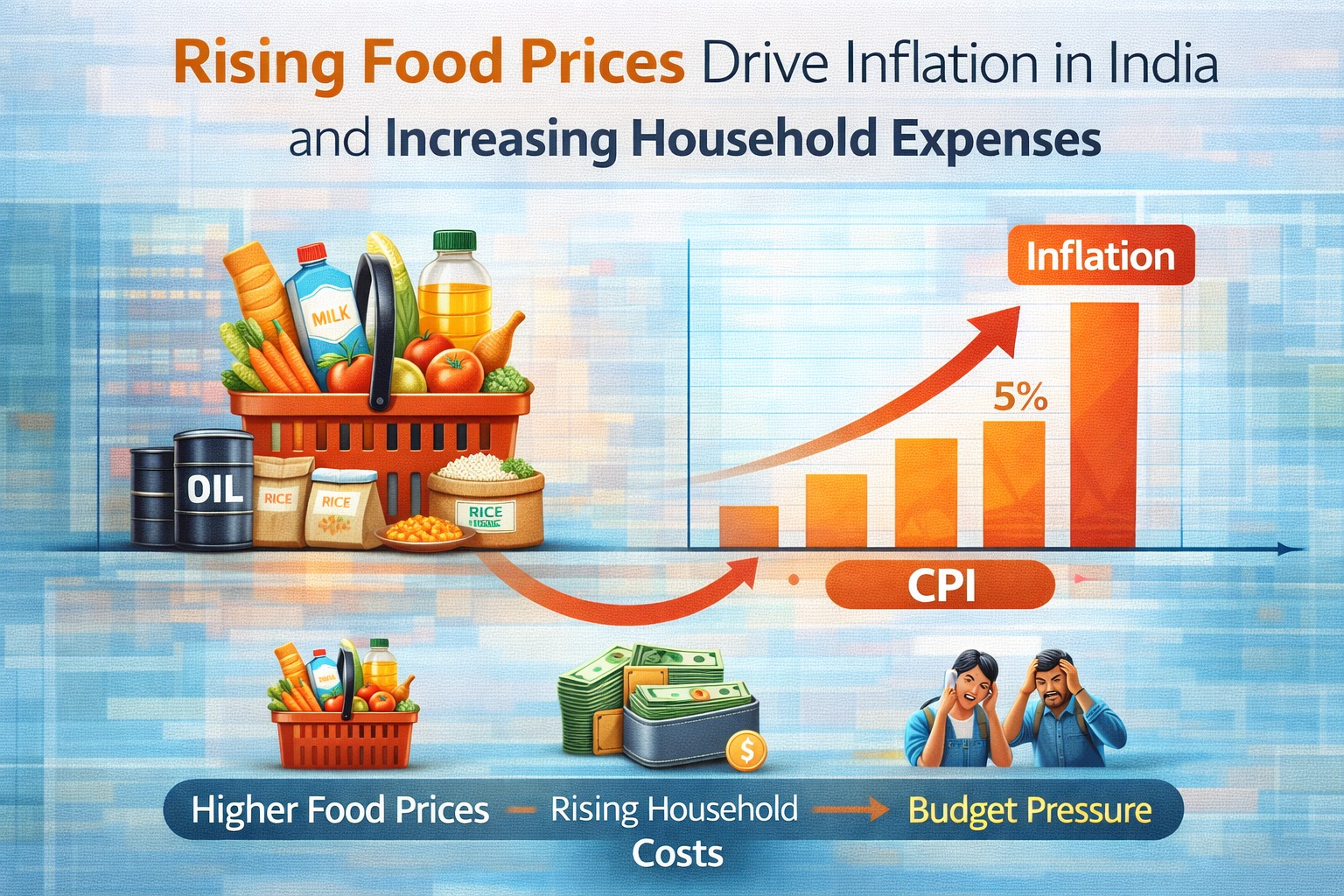 Rising food prices driving inflation in India and increasing household expenses