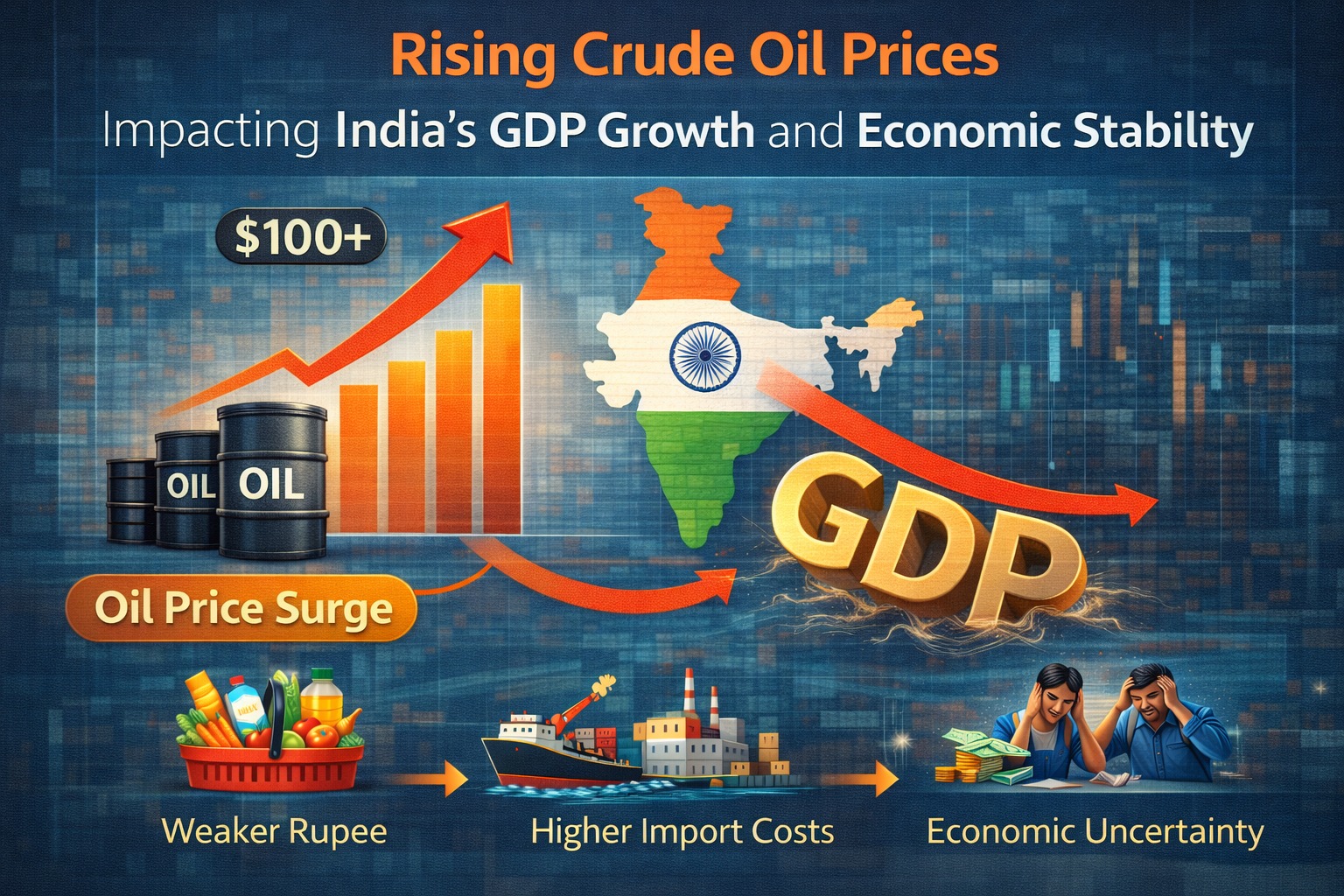 Rising crude oil prices impacting India’s GDP growth and economic stability