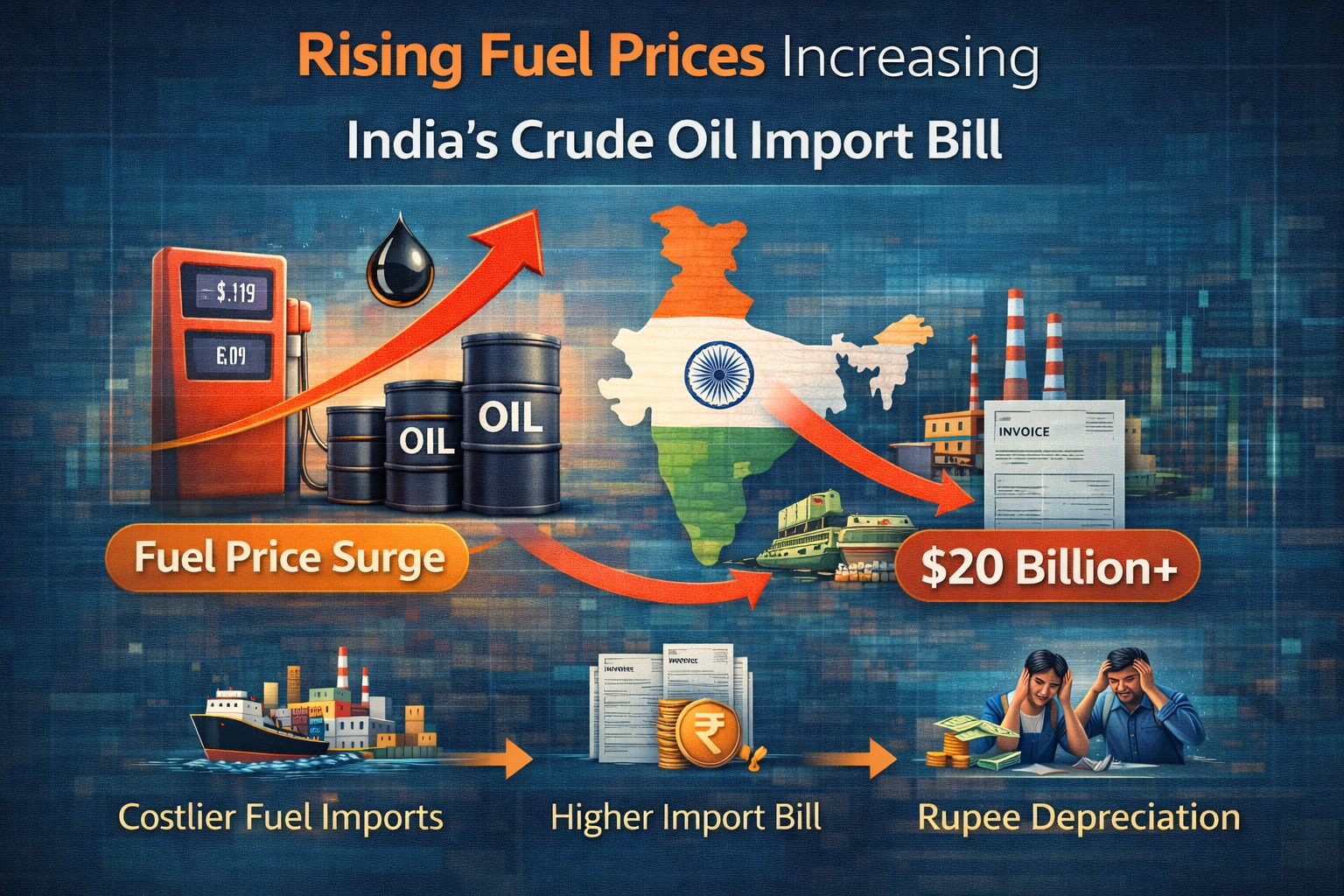Rising fuel prices increasing India’s crude oil import bill