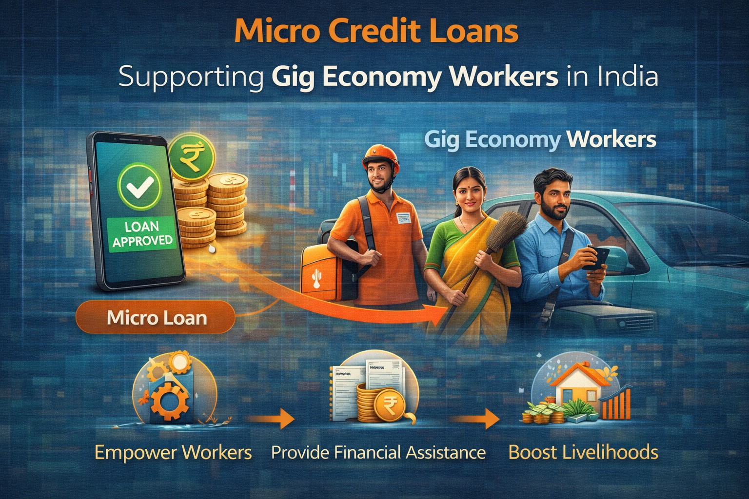 Micro credit loans supporting gig economy workers in India