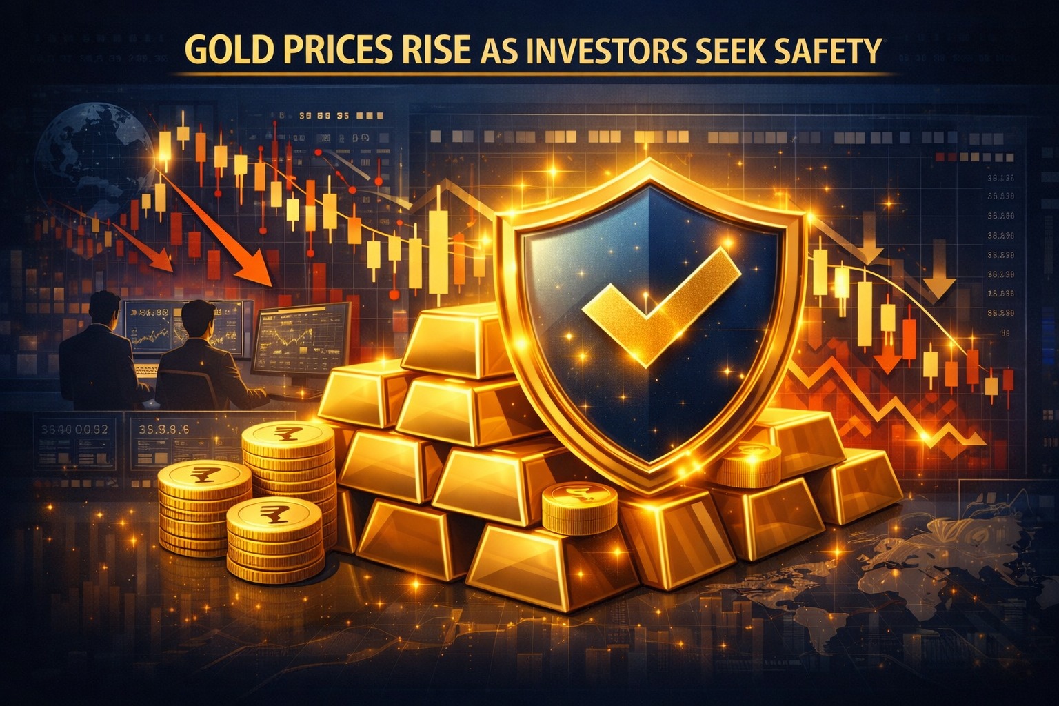 Gold prices rising as investors seek safe-haven investments