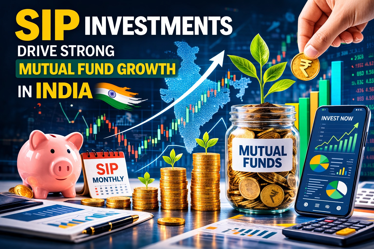 Mutual fund SIP investments showing strong growth in India