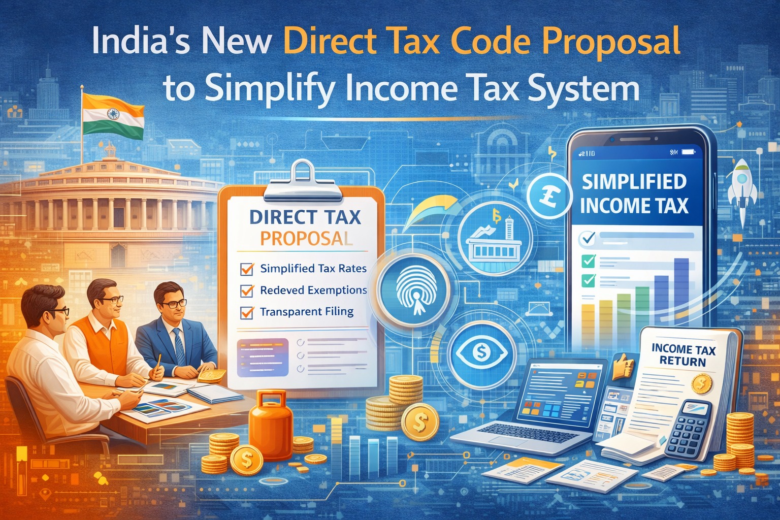 India new direct tax code proposal to simplify income tax system infographic