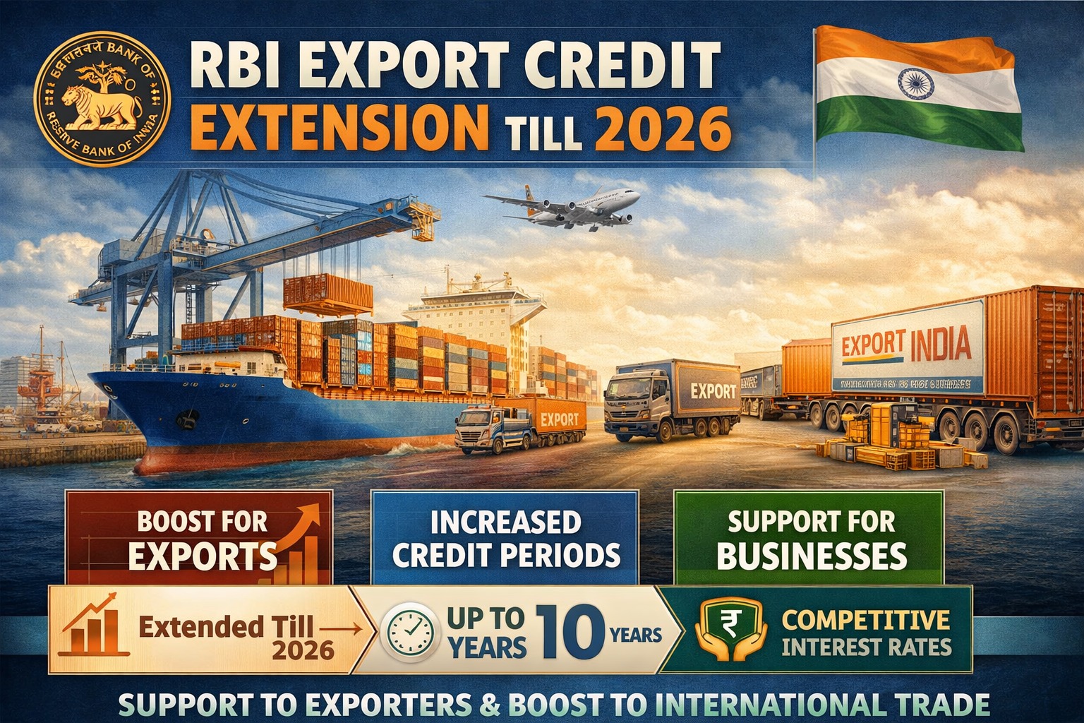 RBI Extends Export Credit Support Till June 2026