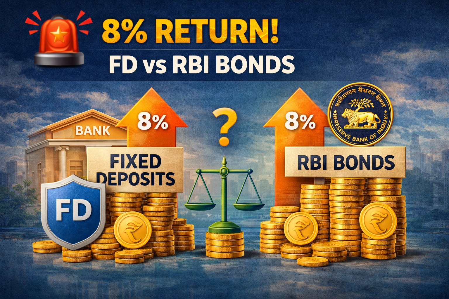 Rmi Vs Rbi RBI Bonds 8% Return vs FD – Which is Better in 2026?