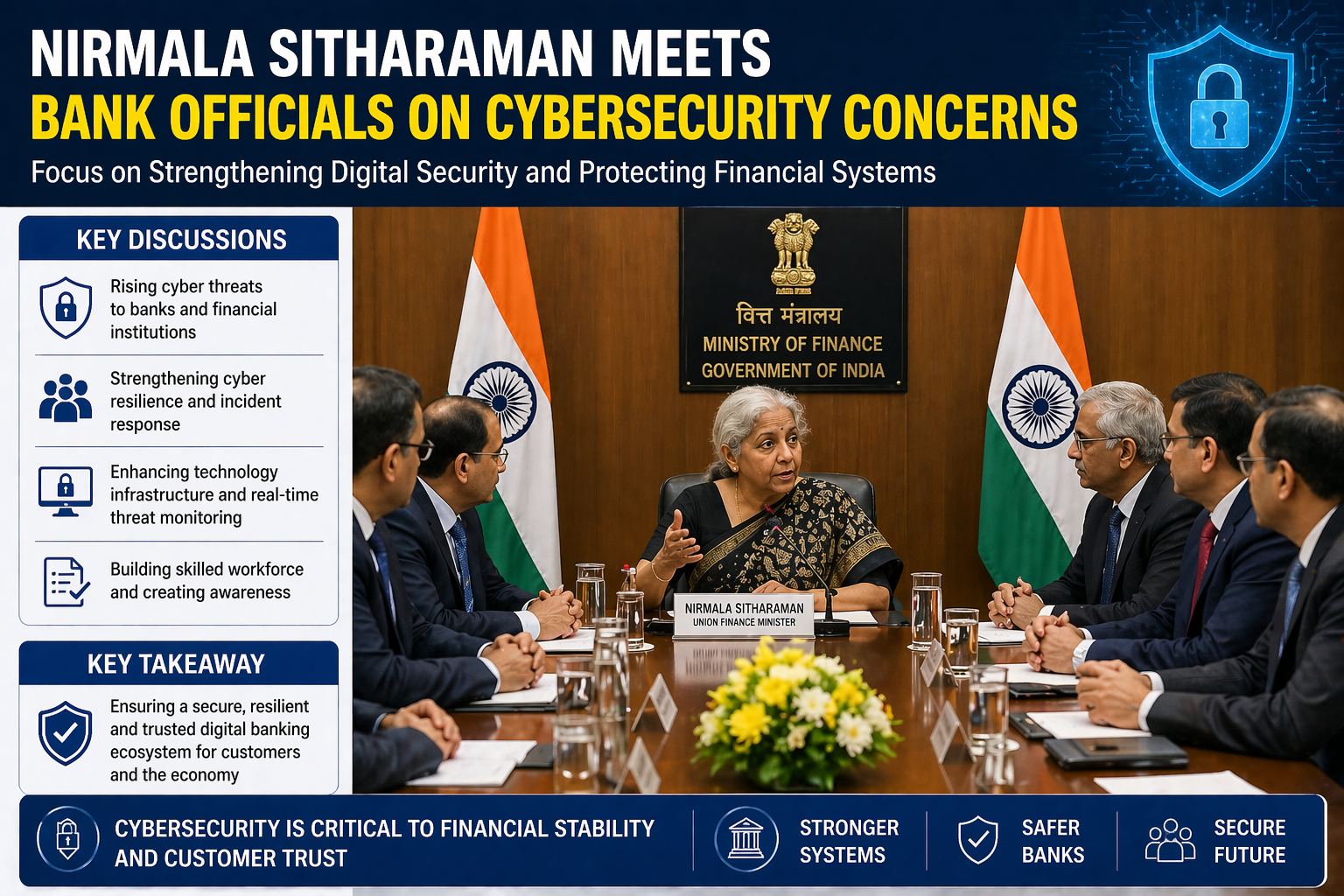 Nirmala Sitharaman meeting with bank officials on cybersecurity concerns