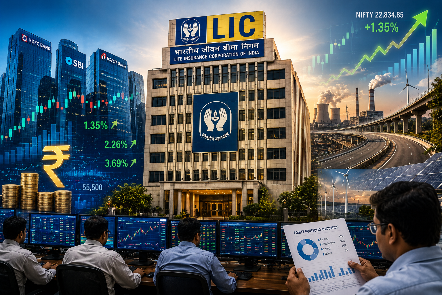 LIC planning bigger equity exposure toward banking infrastructure and energy stocks