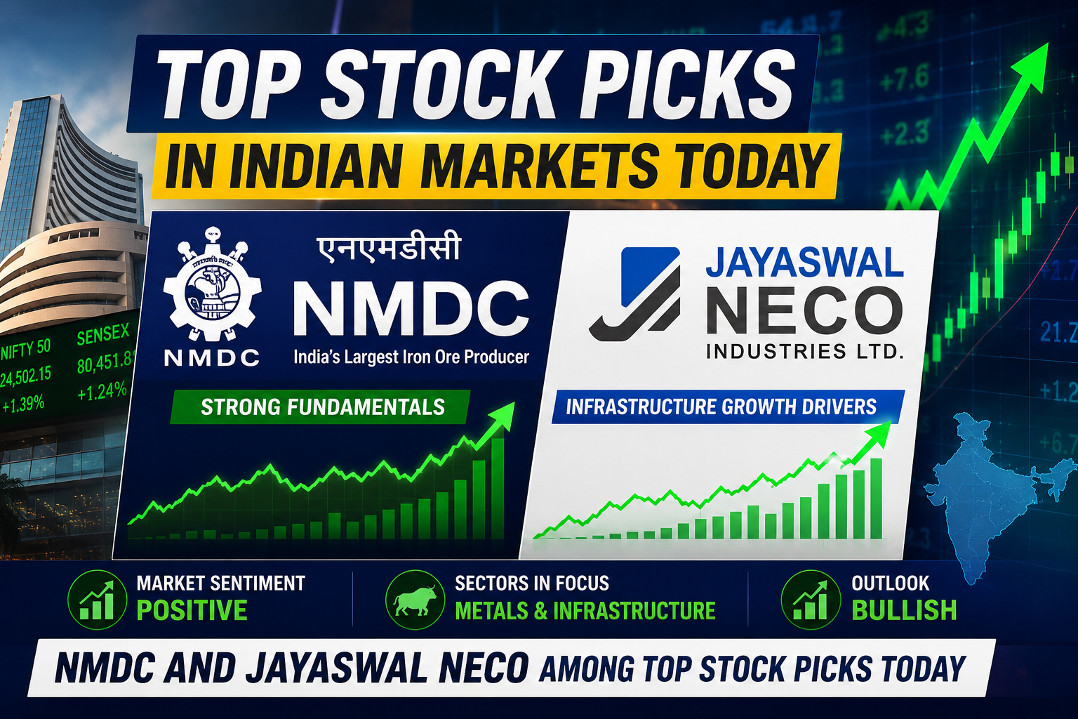 NMDC and Jayaswal Neco among top stock picks in Indian markets today