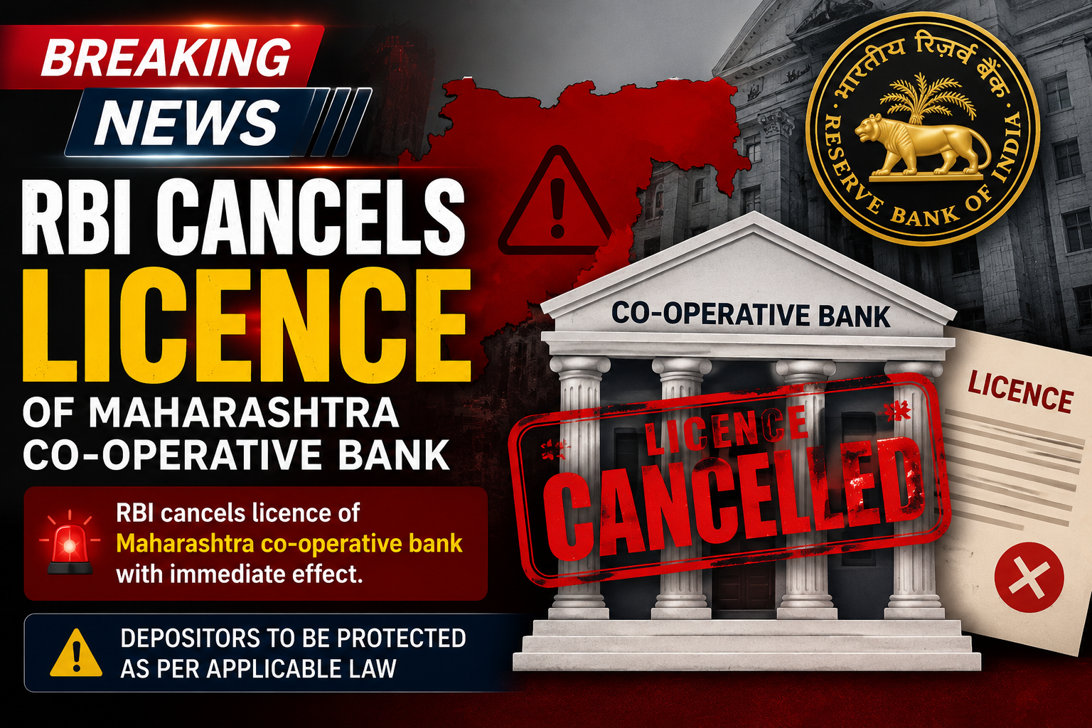 RBI cancelling licence of Maharashtra co-operative bank illustration