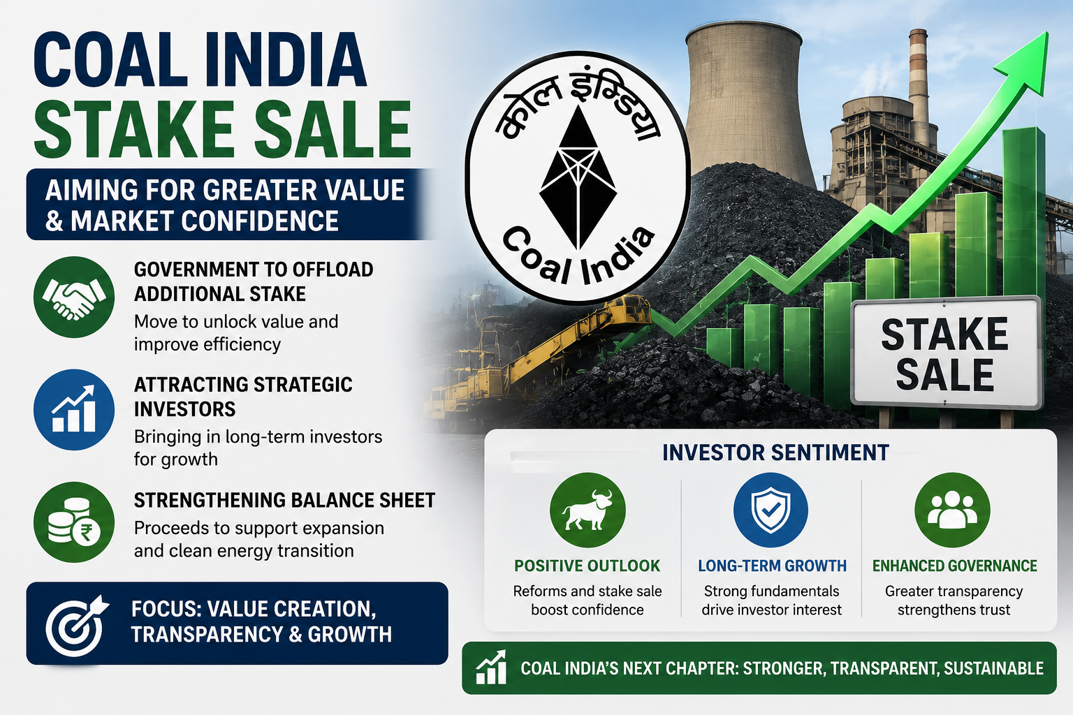 Coal India stake sale and investor sentiment illustration