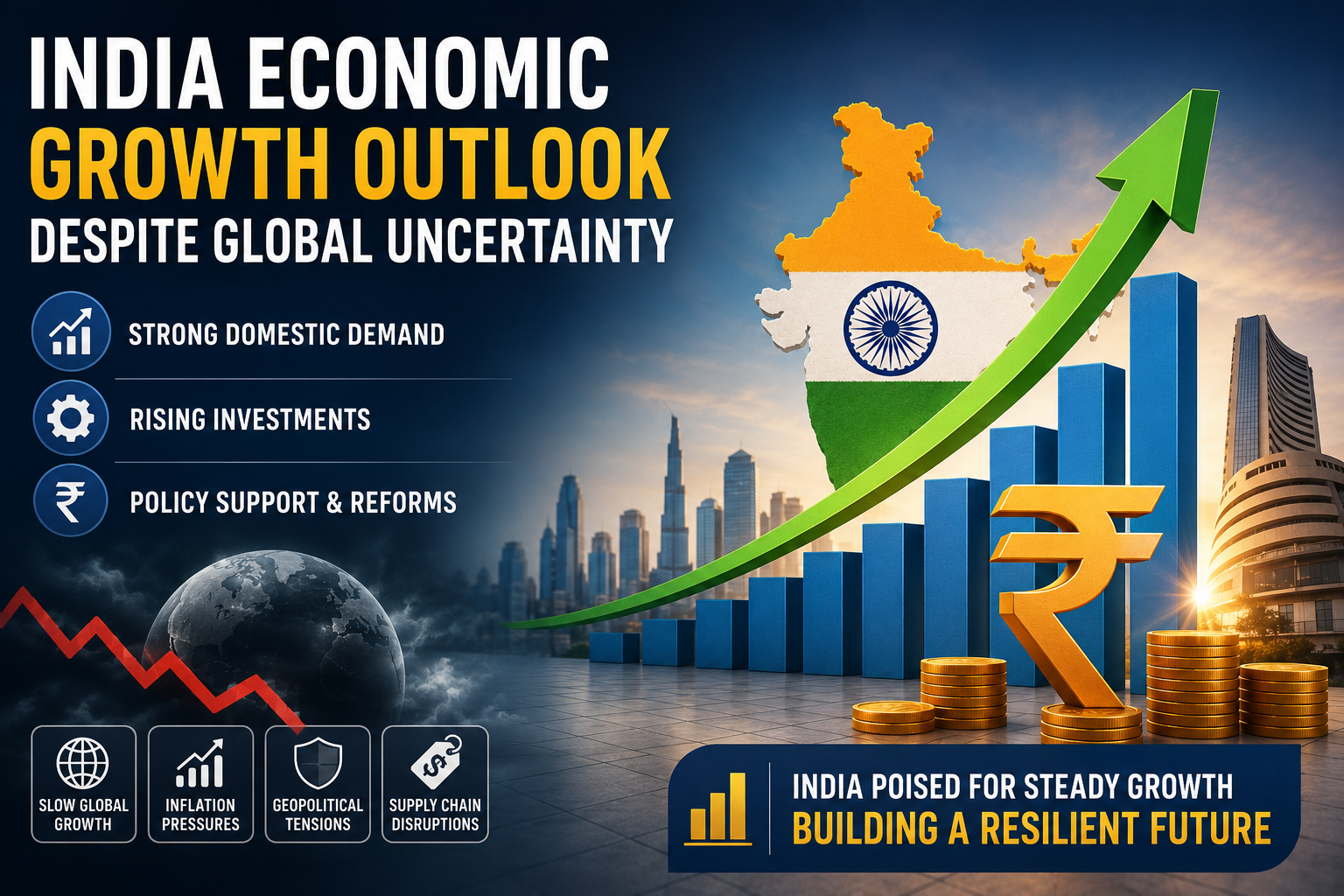 India economic growth outlook despite global uncertainty illustration