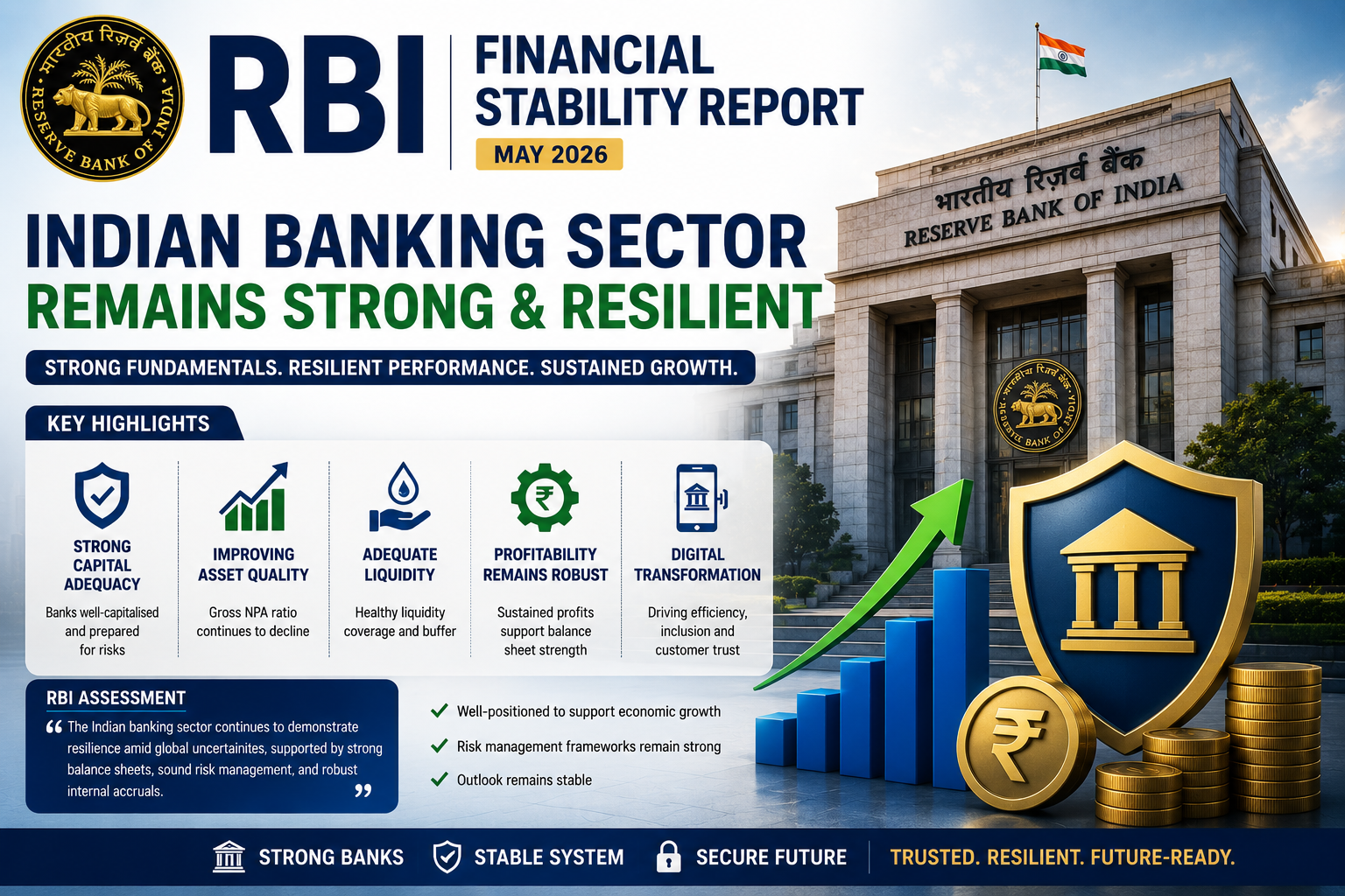 RBI Financial Stability Report highlighting Indian banking sector strength