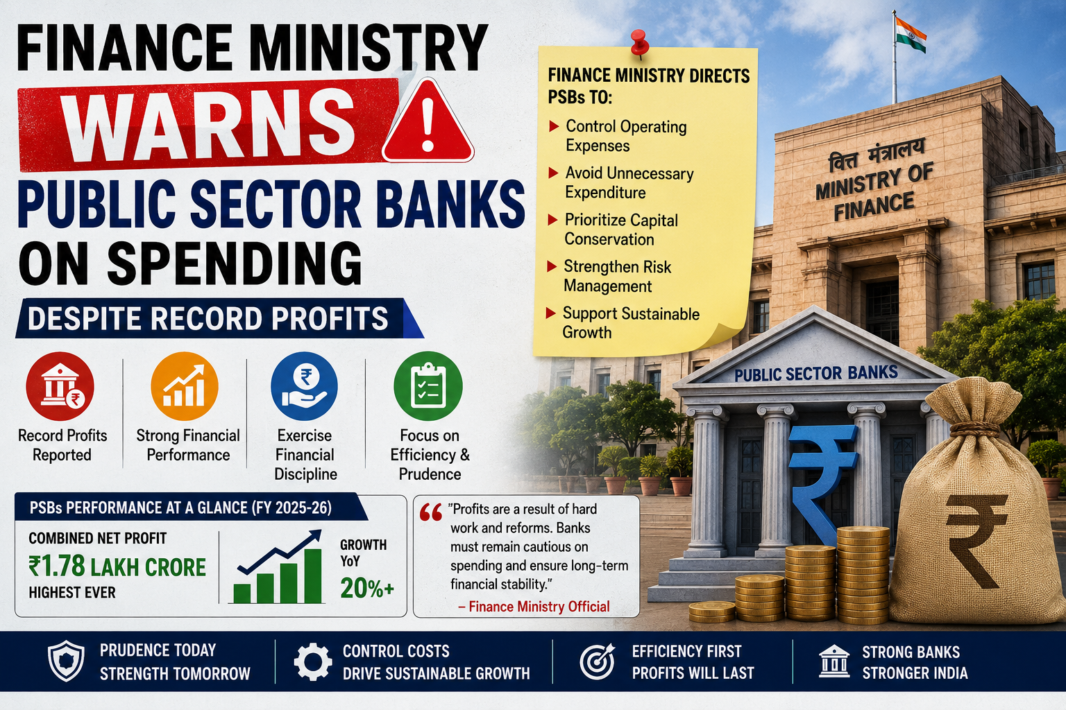 Finance Ministry warning public sector banks on spending despite record profits