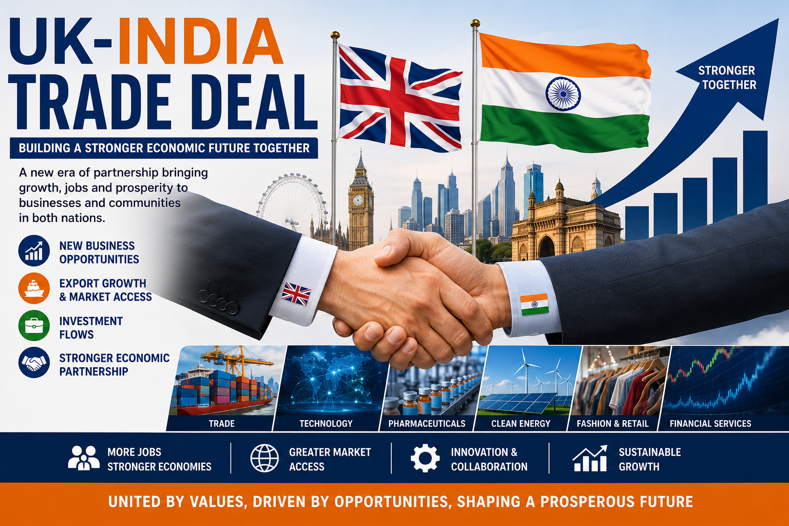 UK India trade deal creating new business opportunities export growth investment flows and stronger economic partnership between India and the United Kingdom