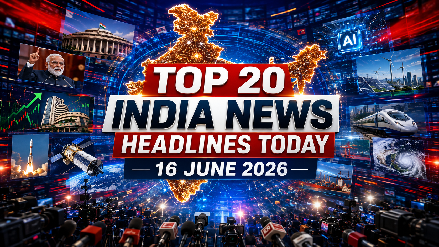 Top 20 India News Headlines Today – 16 June 2026