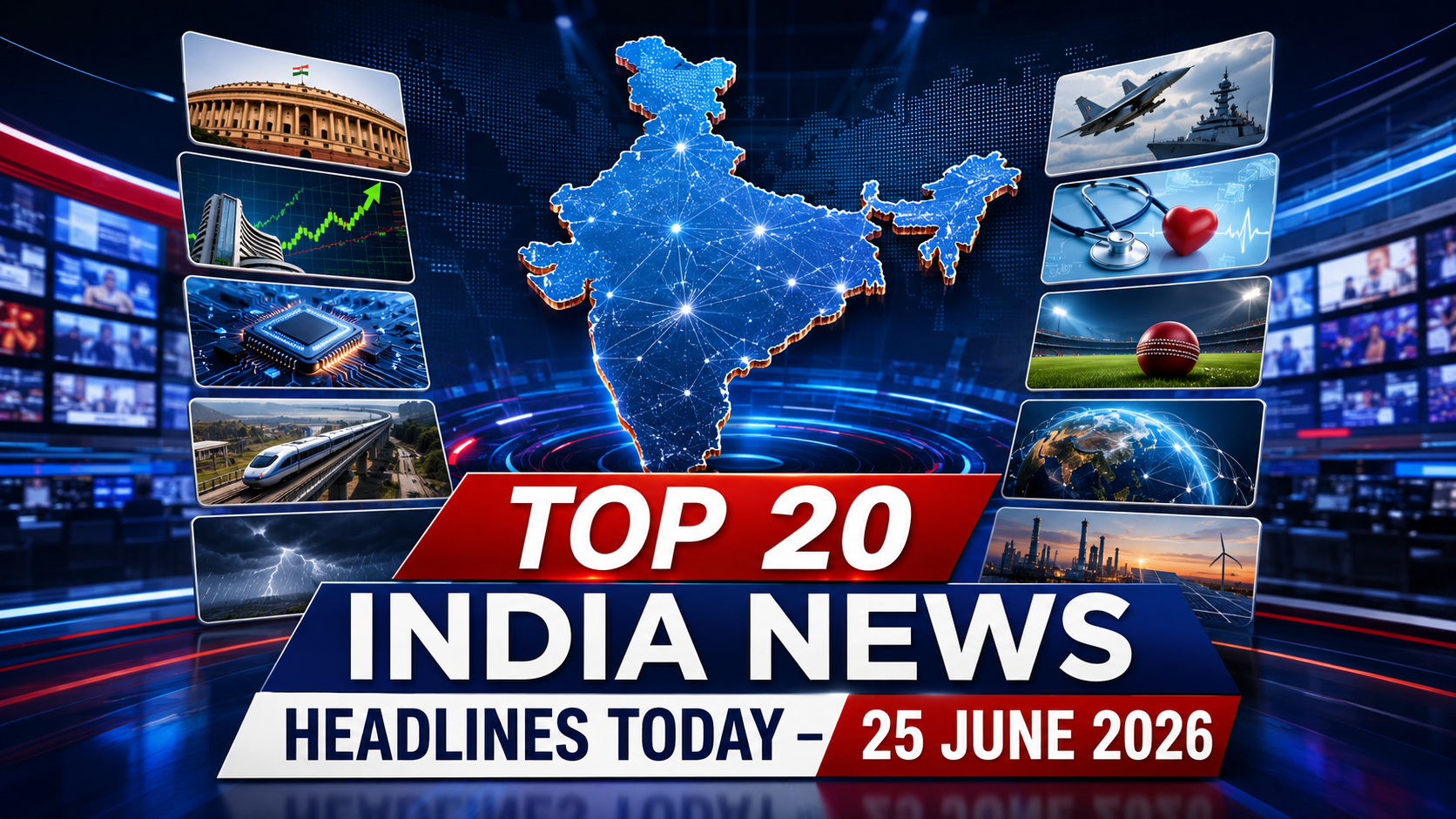 Top 20 India News Headlines Today – 25 June 2026 | Daily News Roundup