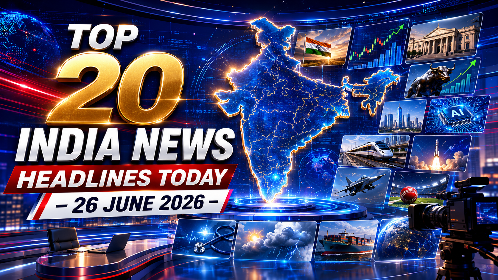 Top 20 India News Headlines Today – 26 June 2026