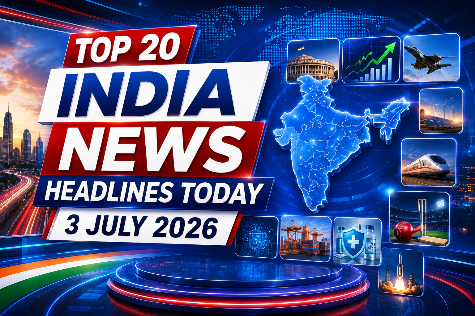 Top 20 India News Headlines Today – 3 July 2026