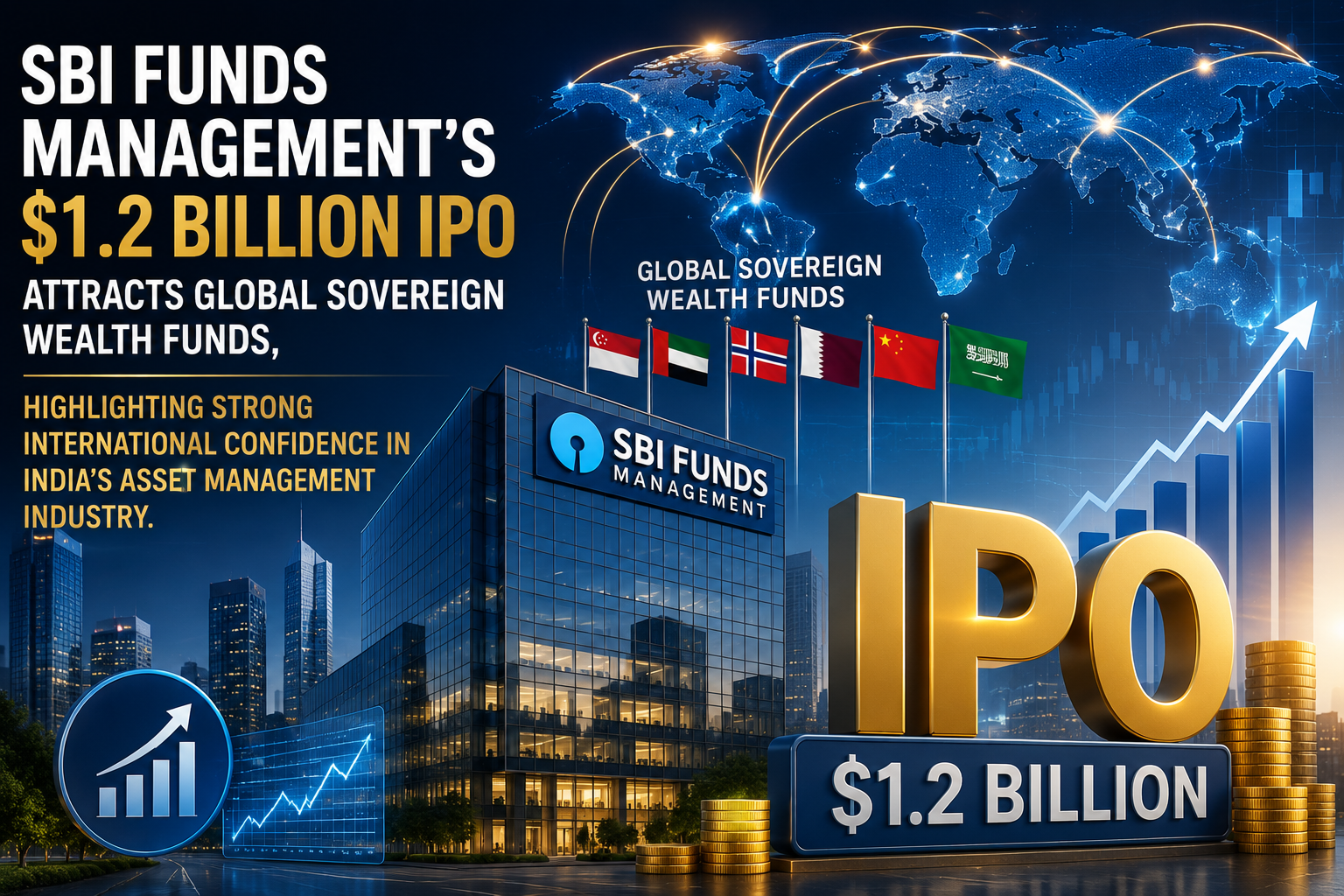 SBI Funds Management's $1.2 billion IPO attracts global sovereign wealth funds, highlighting strong international confidence in India's asset management industry.
