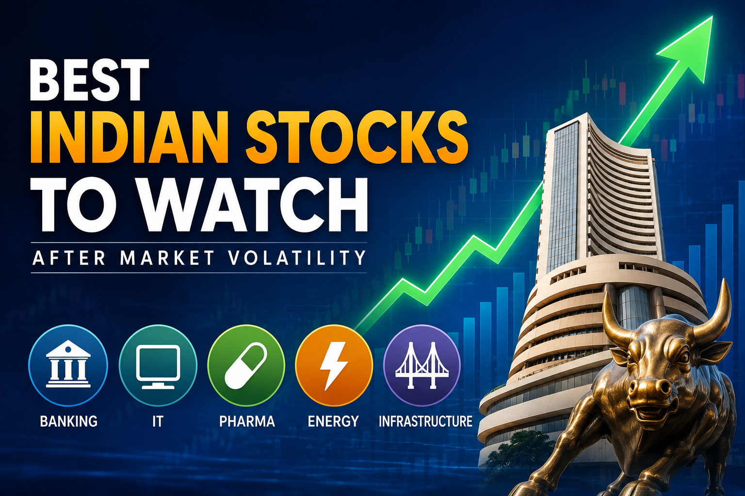 Best Indian stocks to watch after recent market volatility, highlighting opportunities in banking, IT, pharma, energy, and infrastructure sectors.