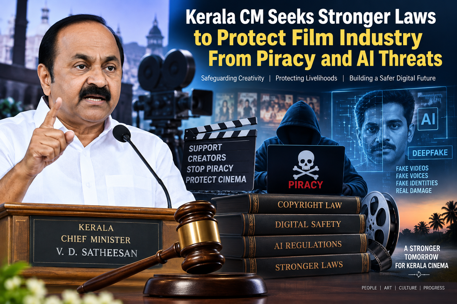 Kerala CM Seeks Stronger Laws to Protect Cinema From Piracy and AI Threats ALT Image Text