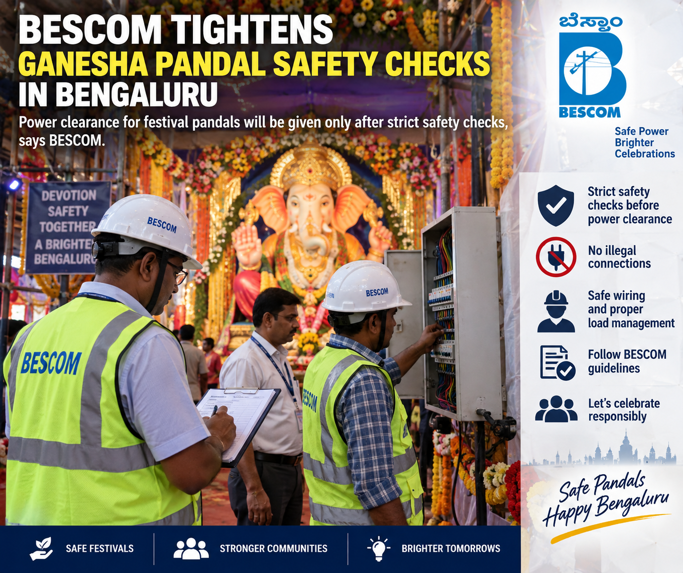 BESCOM Tightens Ganesha Pandal Safety Checks in Bengaluru