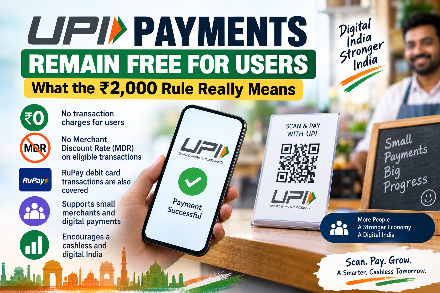 UPI Payments: No Charges for Users, ₹2,000 Rule Explained