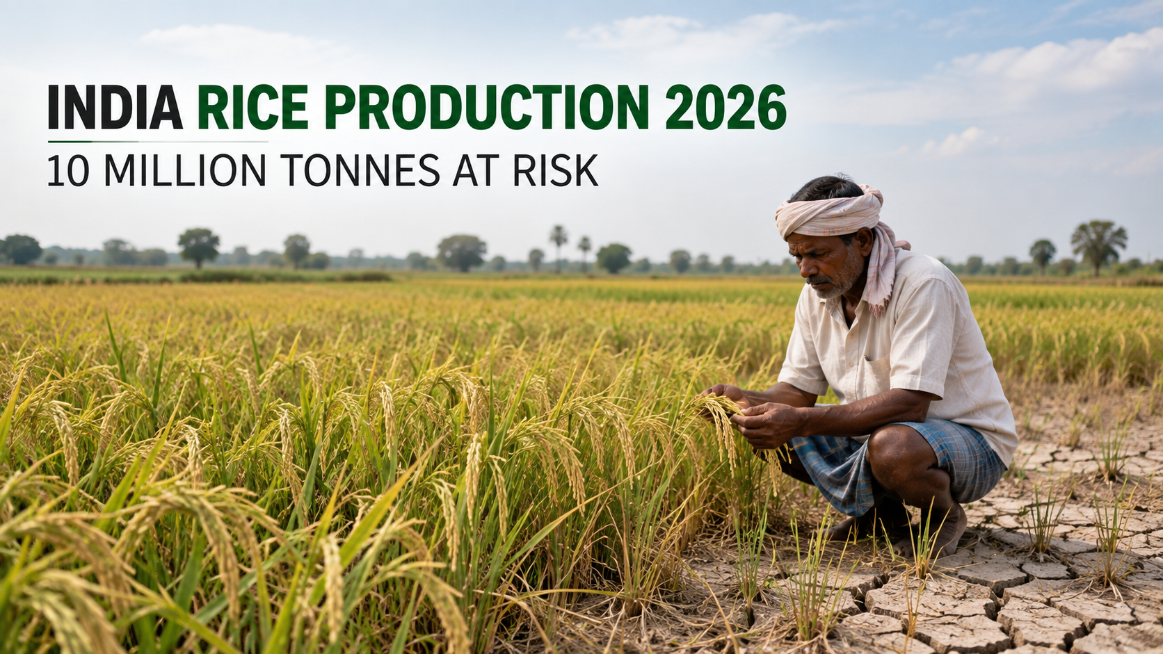 India’s rice production may fall by around 10 million tonnes in 2026 due to below-normal rainfall affecting southern and eastern regions.