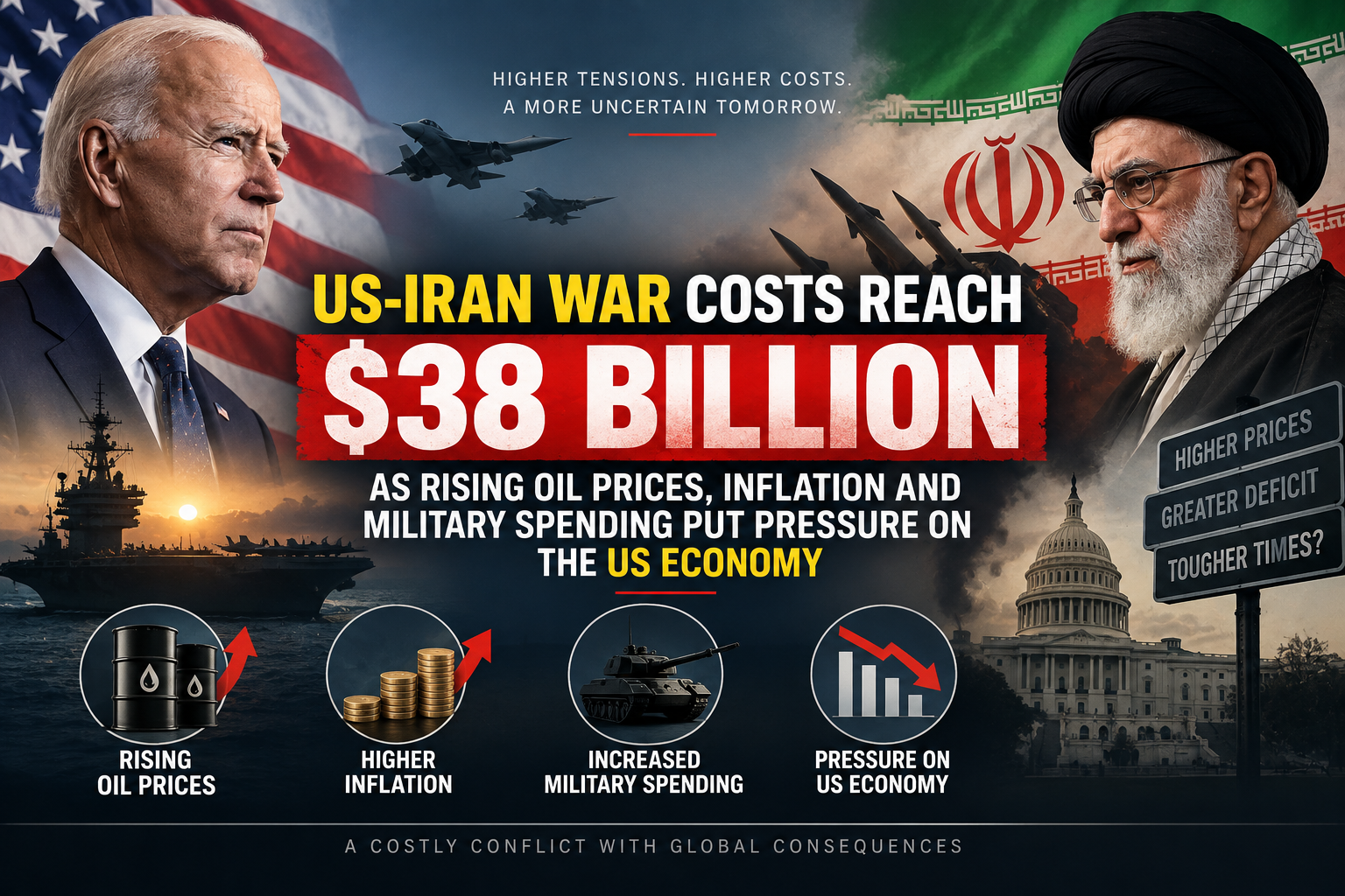 “US-Iran war costs reach $38 billion as rising oil prices, inflation and military spending put pressure on the US economy”