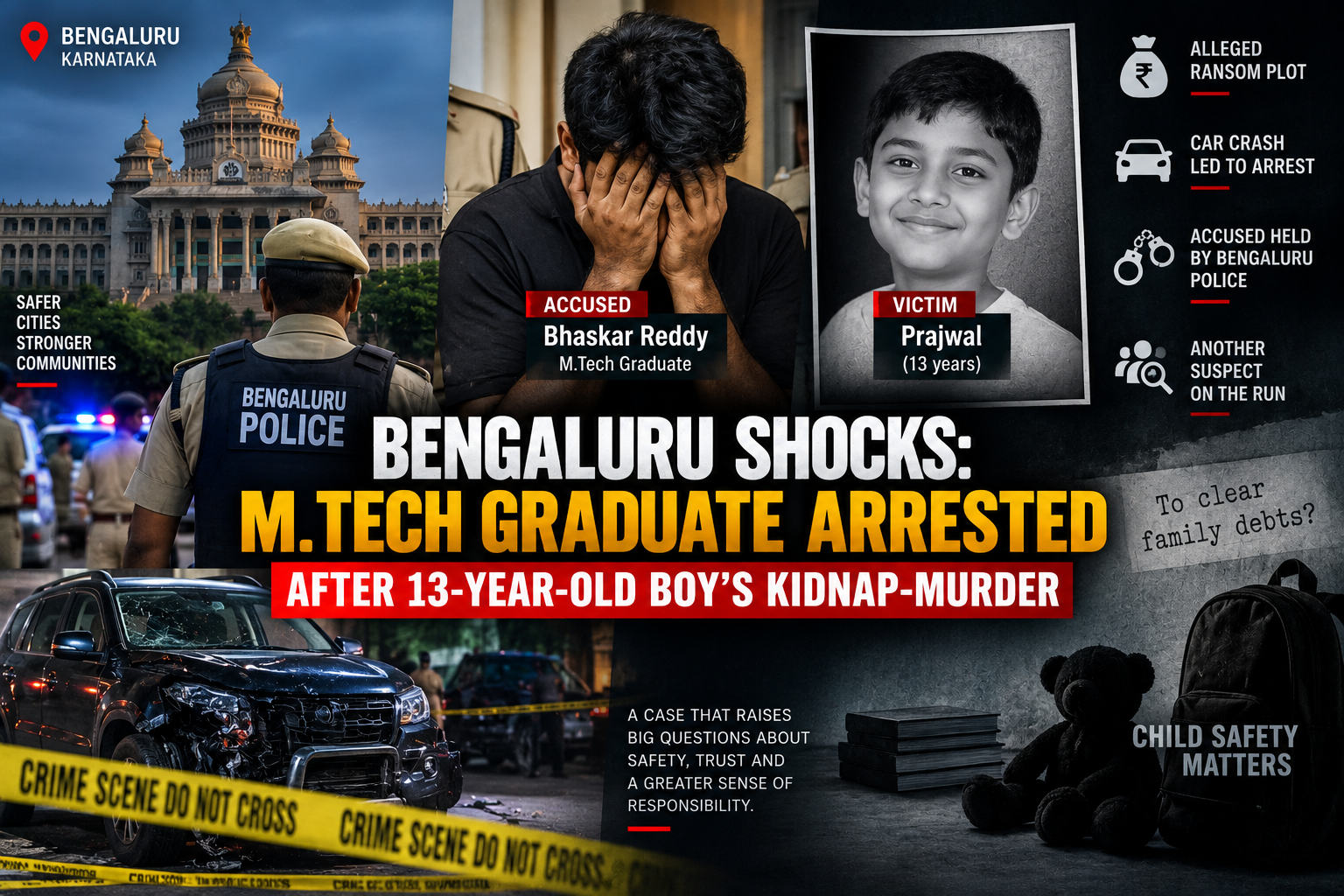 Bengaluru Kidnap-Murder Case: M.Tech Graduate Held Over ₹1 Crore Ransom Plot