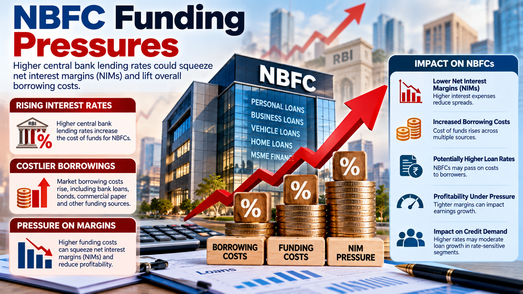 NBFC Funding Pressures: How Higher Rates Could Impact NIMs & Borrowing Costs