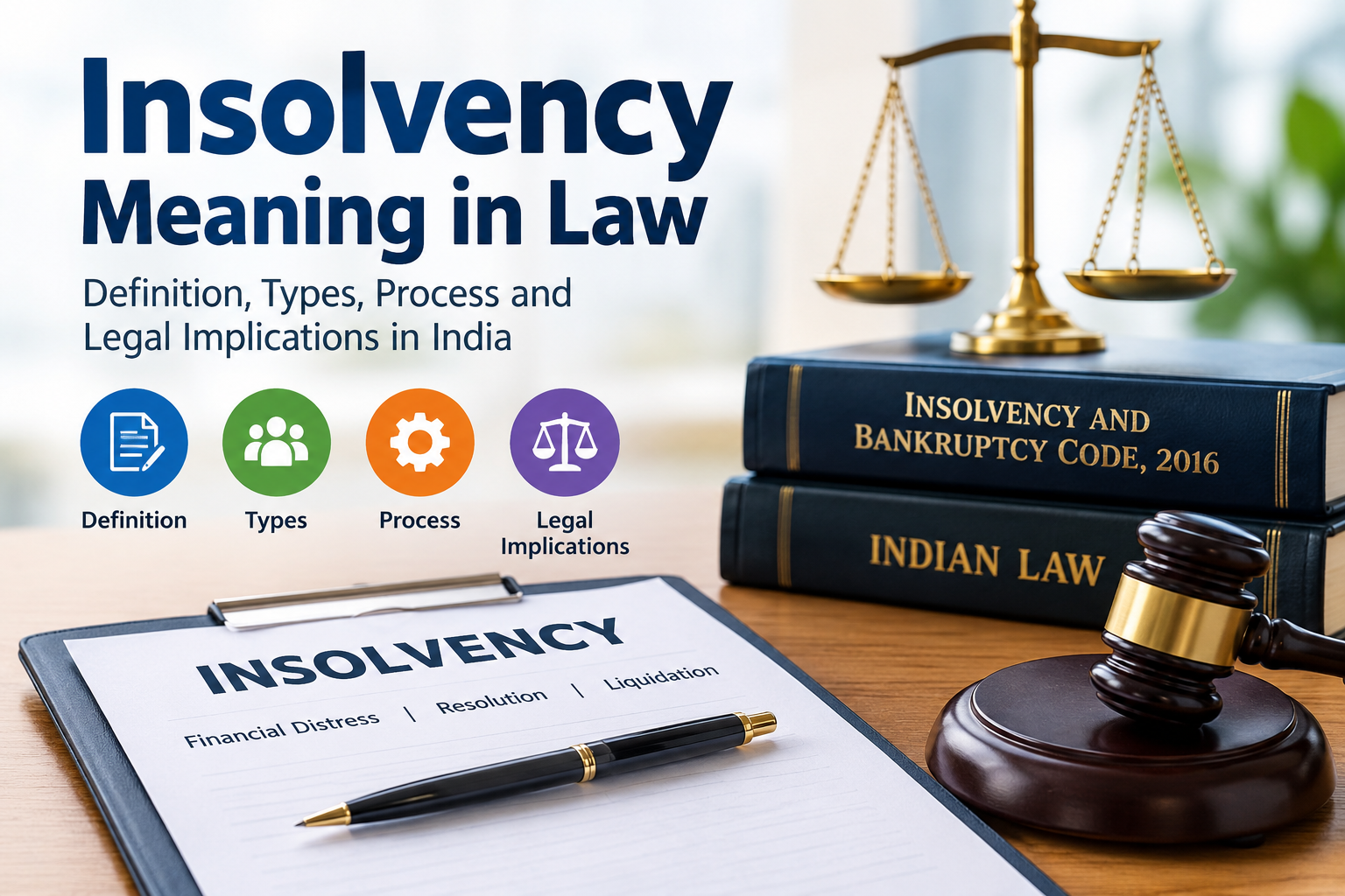 Insolvency Meaning in Law – Definition, Insolvency Proceedings, IBC 2016 and Bankruptcy Explained in India