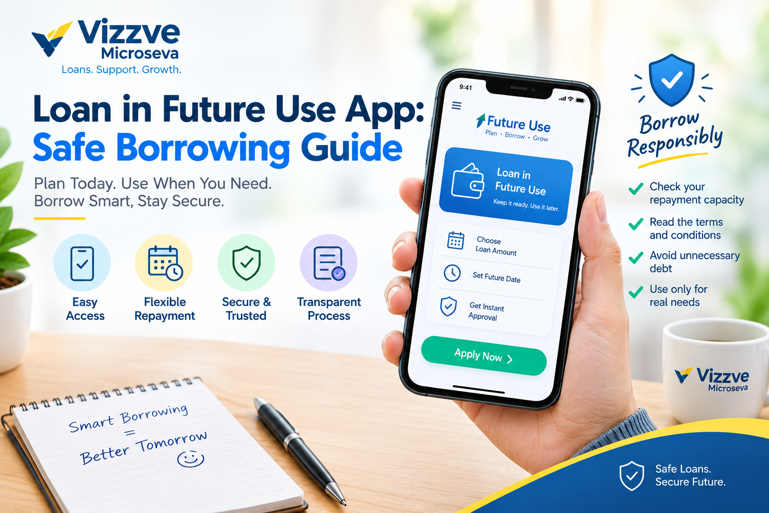 Person checking loan app details on a smartphone before applying for a personal loan.