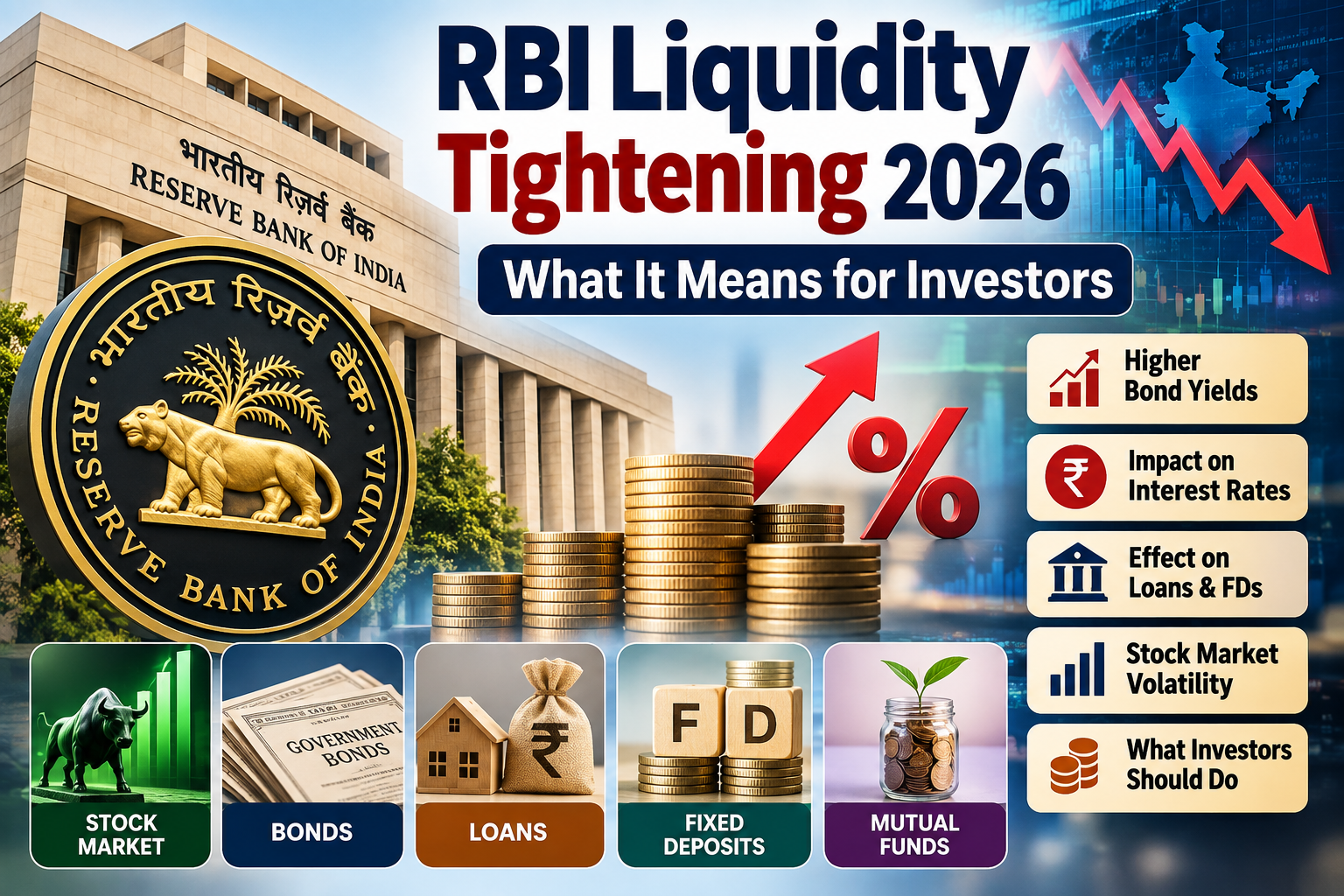 RBI Liquidity Tightening 2026: Impact on Indian Stock Market, Bonds, Loans and Investors