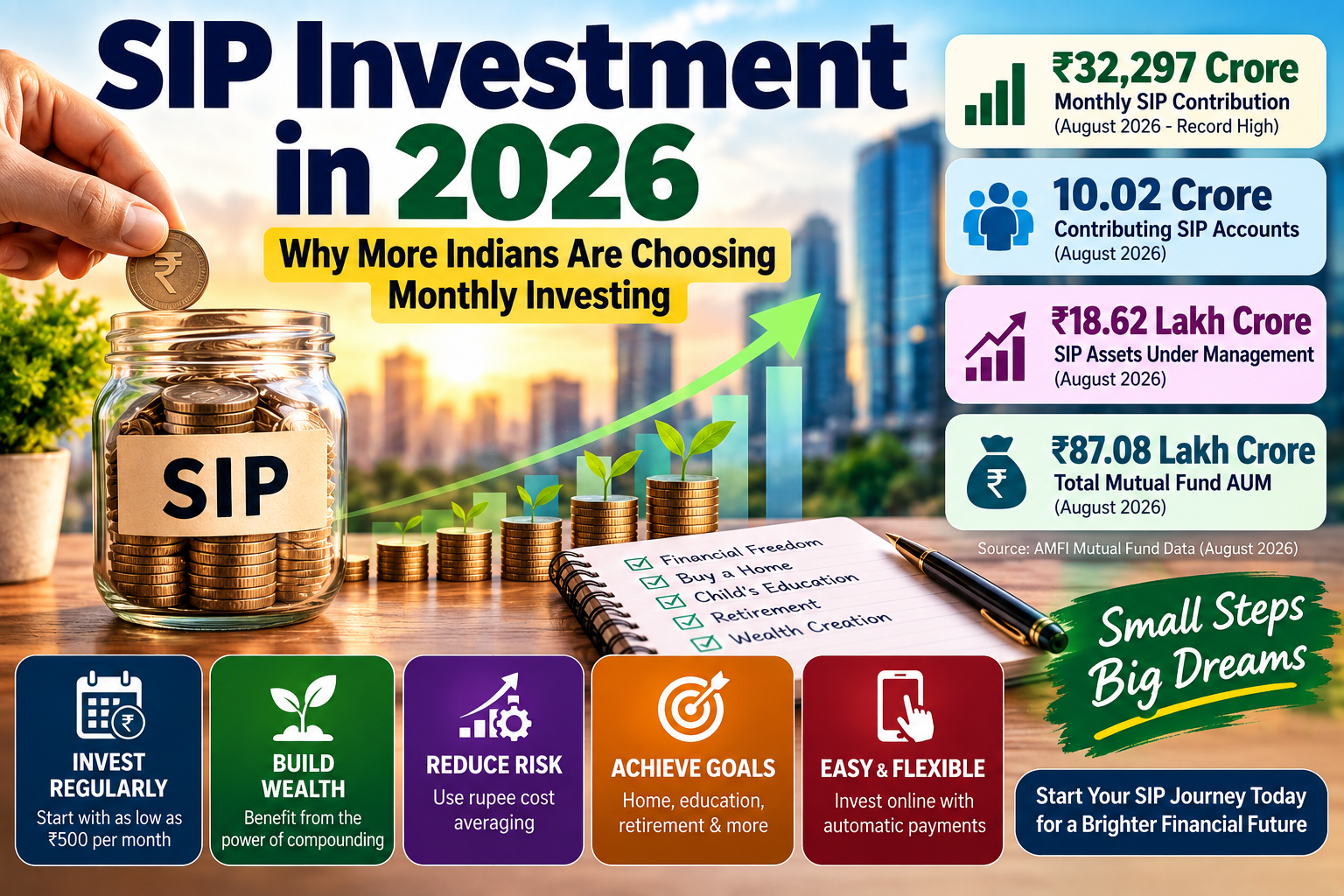 SIP Investment in 2026: Record Monthly SIP Contributions and 10 Crore+ Contributing Accounts in India