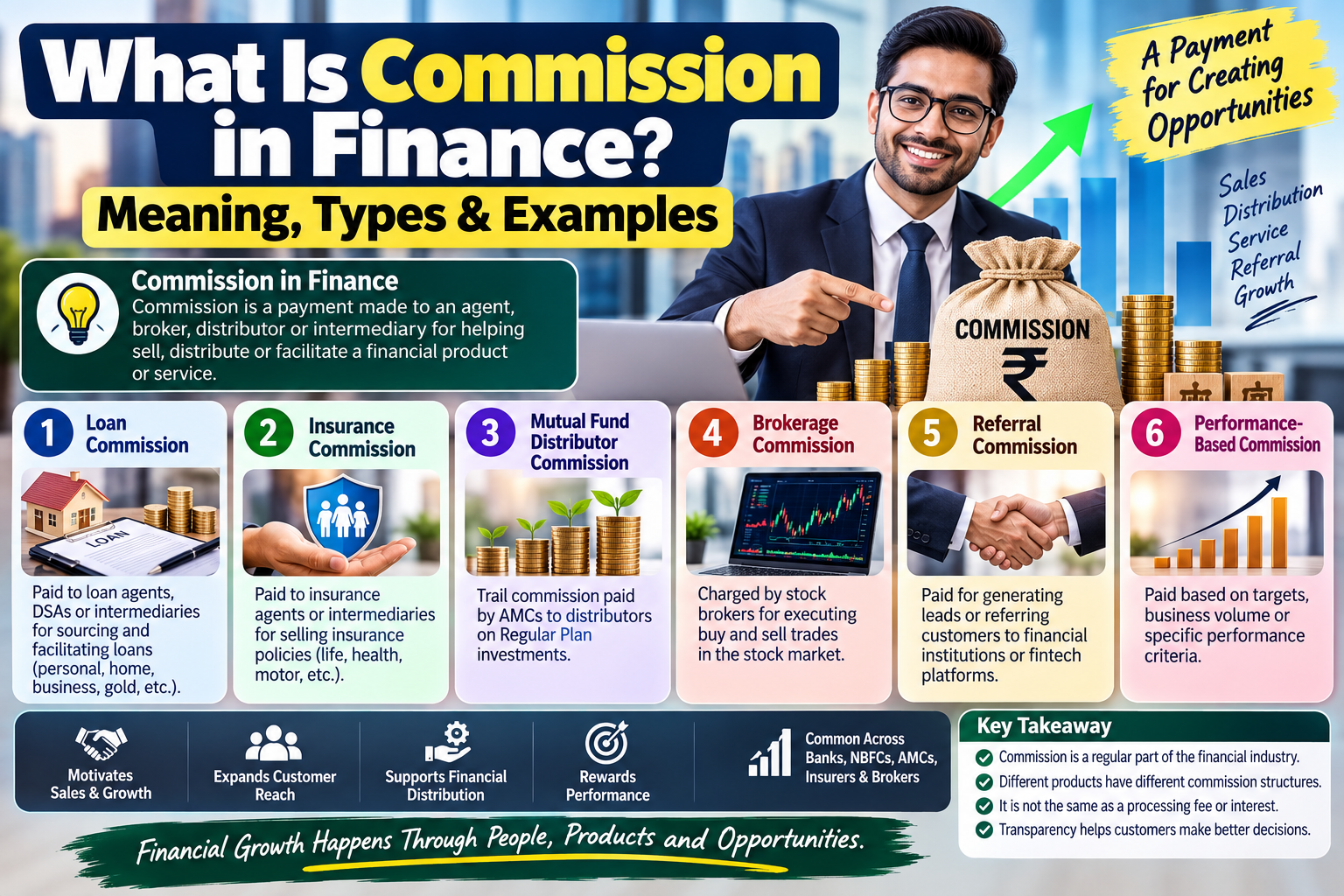 What Is Commission in Finance? Types of Loan, Insurance, Mutual Fund, Brokerage and Referral Commission