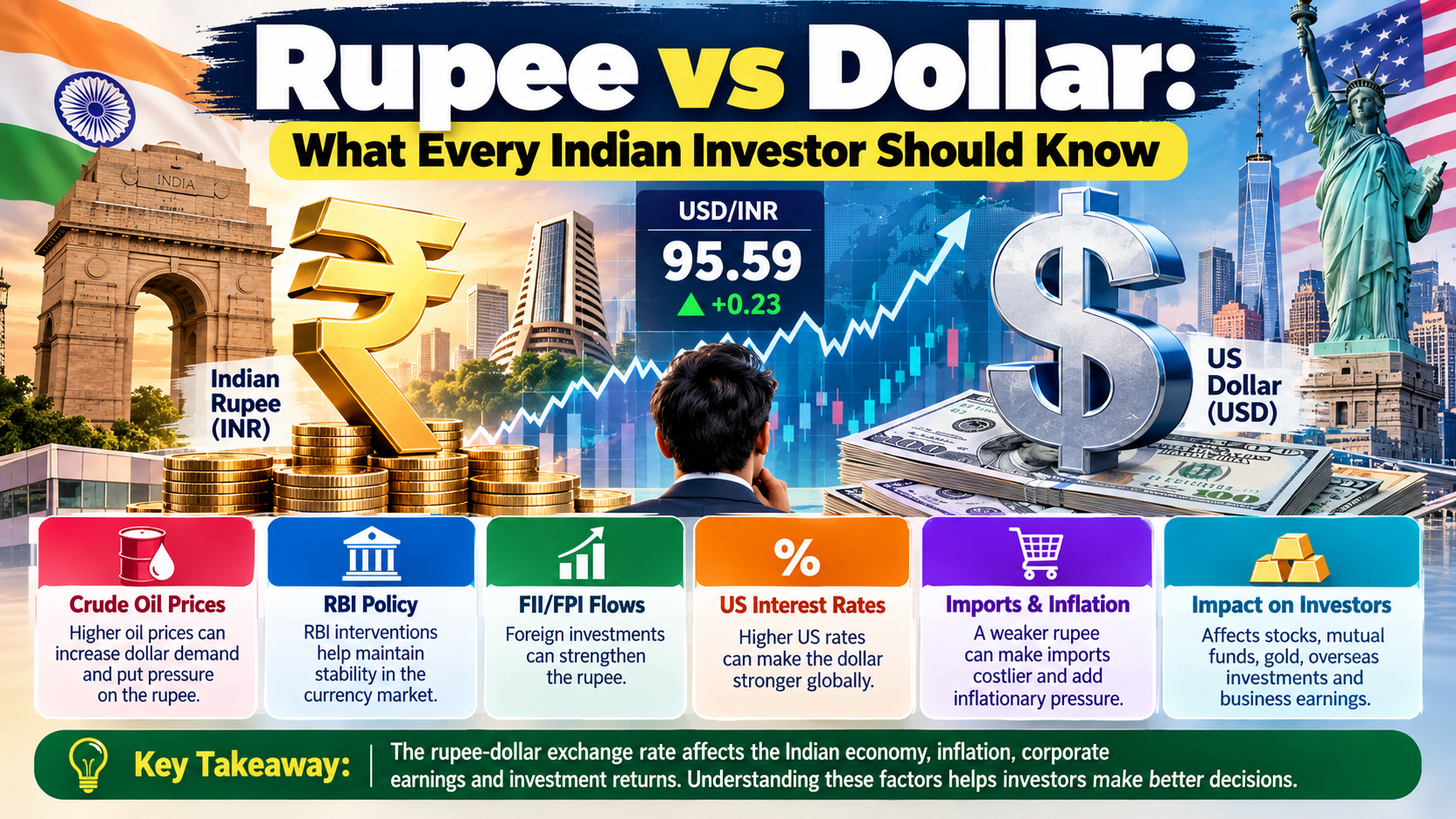 Rupee vs Dollar: What Every Indian Investor Should Know About USD/INR, RBI Policy, Inflation, Crude Oil and Currency Risk