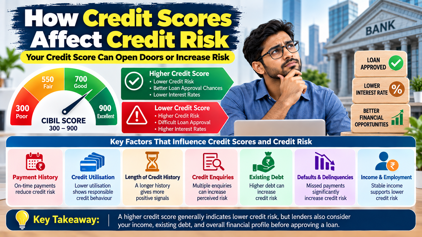 “How Credit Scores Affect Credit Risk: CIBIL Score, Credit History, Loan Approval, Credit Utilisation and Lender Risk Assessment”