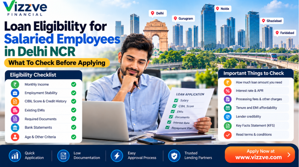 Loan eligibility checklist for salaried employees in Delhi NCR before applying – Vizzve Financial