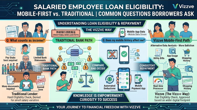 Loan Eligibility for Salaried Employees in Mobile-First Borrowers – Questions Borrowers Ask | Vizzve