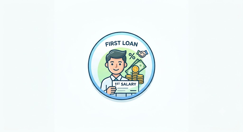 Young salaried employee learning about personal loan eligibility after receiving their first salary.